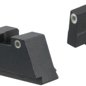 AmeriGlo GL349 Optic Compatible Sight Set for Glock 3XL Tall Green Tritium White Outline Front Sight-Green Tritium White Outline Rear Sight
