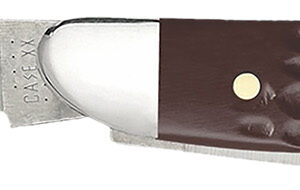 Case 00046 Peanut 2.10"/1.53" Folding Clip/Pen Plain As-Ground Tru-Sharp SS Blade/Brown Jigged Synthetic Handle