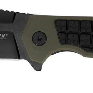 Kershaw 8760 Faultline 3" Folding Drop Point Plain Black Oxide 8Cr13MoV SS Blade Black/OD Green Glass-Filled Nylon Handle Includes Pocket Clip