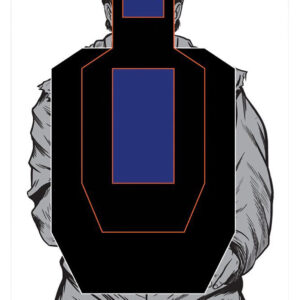Birchwood Casey 35721 Dirty Bird Bad Guy IPSC Silhouette Tagboard Hanging Pistol 12" x 18" Black/Blue/White 100 Per Pkg