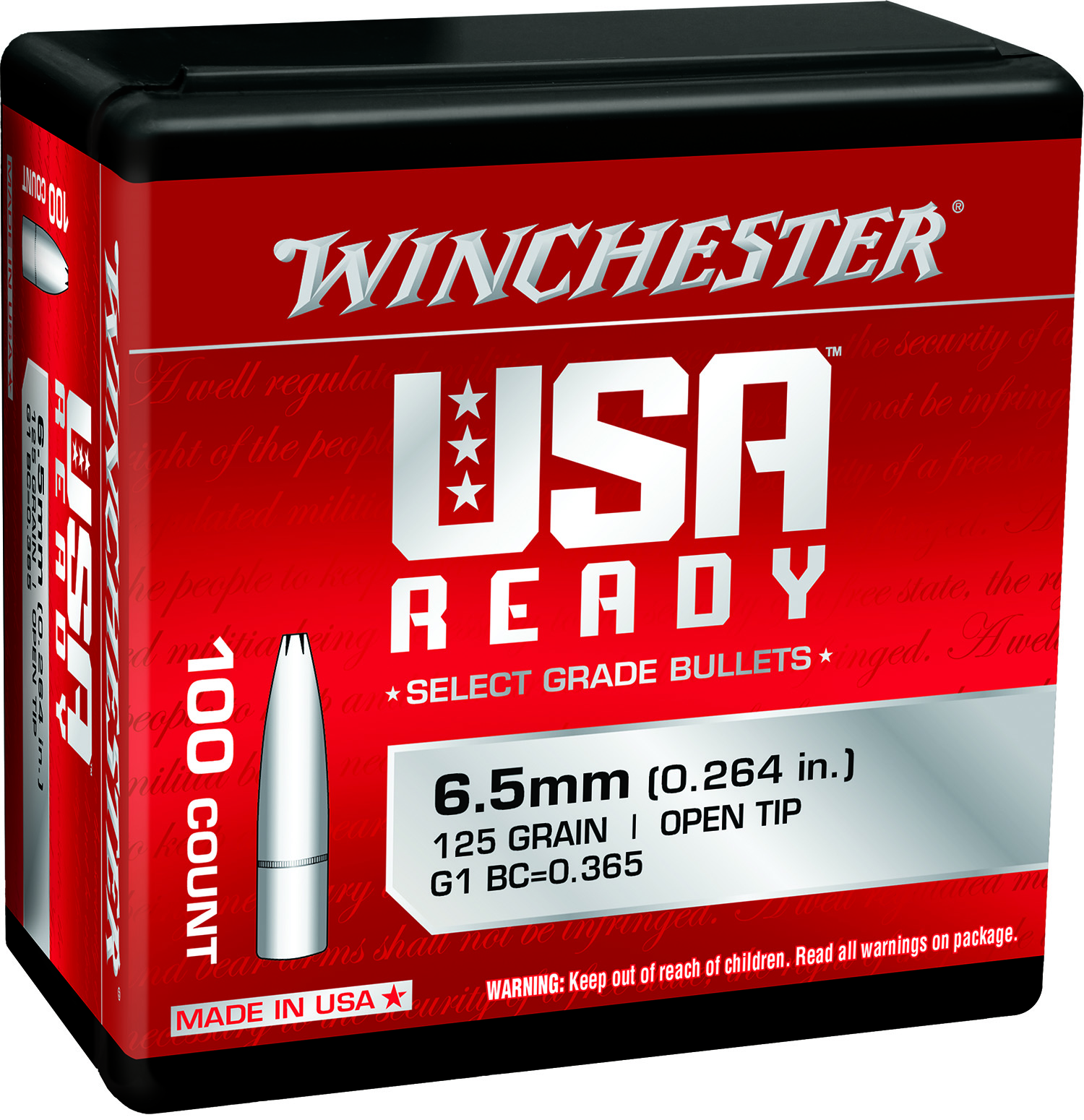 Winchester Ammo WBR65125 Centerfire Rifle 6.5Creedmoor 125gr Open Tip 100 Per Box/10 Case