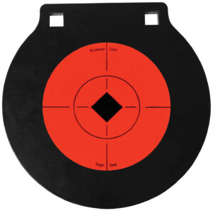 Birchwood Casey 47608 World of Targets Double Hole 6" Black/Orange AR500 Steel Circle w/Crosshair & Diamond Hanging