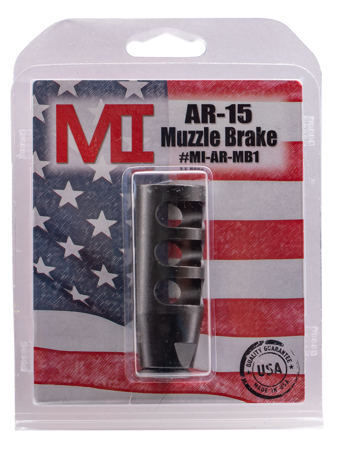 Midwest Industries MIARMB1 Muzzle Brake Black Phosphate Steel with 1/2"-28 tpi Threads for 223 Rem, 5.56x45mm NATO AR-Platform