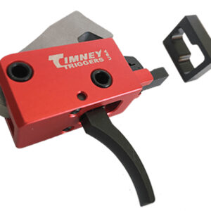 Timney Triggers 682 PCC Trigger  Two-Stage Curved Trigger with 2 lbs Draw Weight & Black/Red Finish for AR-Platform