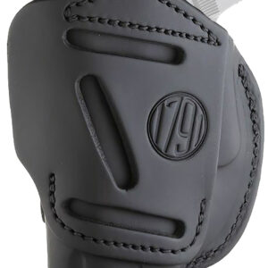 1791 Gunleather 4WH2SBLR 4-Way IWB/OWB Size 02 Stealth Black Leather Belt Clip Compatible w/Ruger LCP/S&W Bodyguard/Glock 42/43/43X Right Hand