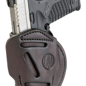 1791 Gunleather 4WH4SBRR 4-Way IWB/OWB Size 04 Signature Brown Leather Belt Clip Compatible w/Glock 26/S&W M&P Shield/Springfield XD/XDS Right Hand