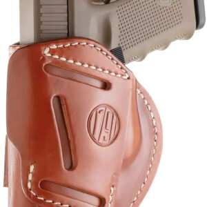 1791 Gunleather 4WH5CBRR 4-Way IWB/OWB 05 Classic Brown Leather Belt Clip Fits S&W M&P/Springfield XD/Glock 17/HK VP9