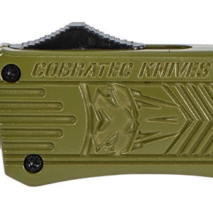 CobraTec Knives MODCTK1MTNS CTK-1  Medium 3" OTF Tanto Plain D2 Steel Blade/OD Green Aluminum Handle Features Glass Breaker Includes Pocket Clip