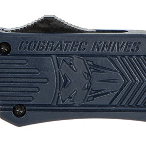 CobraTec Knives MNYCTK1MDS CTK-1  Medium 3" OTF Drop Point Part Serrated D2 Steel Blade/NYPD Blue Aluminum Handle Features Glass Breaker Includes Pocket Clip
