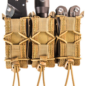 High Speed Gear 11PT03CB TACO Mag Pouch Triple Coyote Brown Nylon MOLLE Belts 2" Wide Compatible w/ Pistol