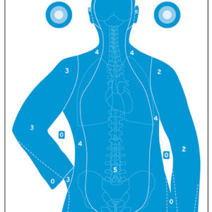 Action Target FB21EANTAV2100 Qualification Silhouette/Vitals Paper Hanging 23" x 35" Blue/White 100 Per Box