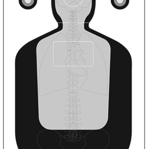 Action Target FTQ19ANTAV2100 Qualification Silhouette/Vitals Paper Hanging 23" x 35" Black/Gray 100 Per Box