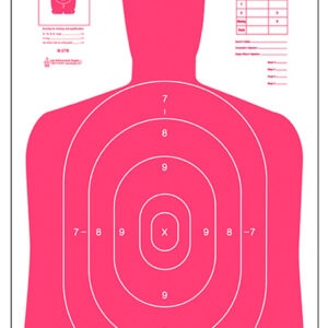 Action Target B27ERD100 Qualification High Visibility Fluorescent Silhouette Paper 23" x 35" Red/White 100 Per Box