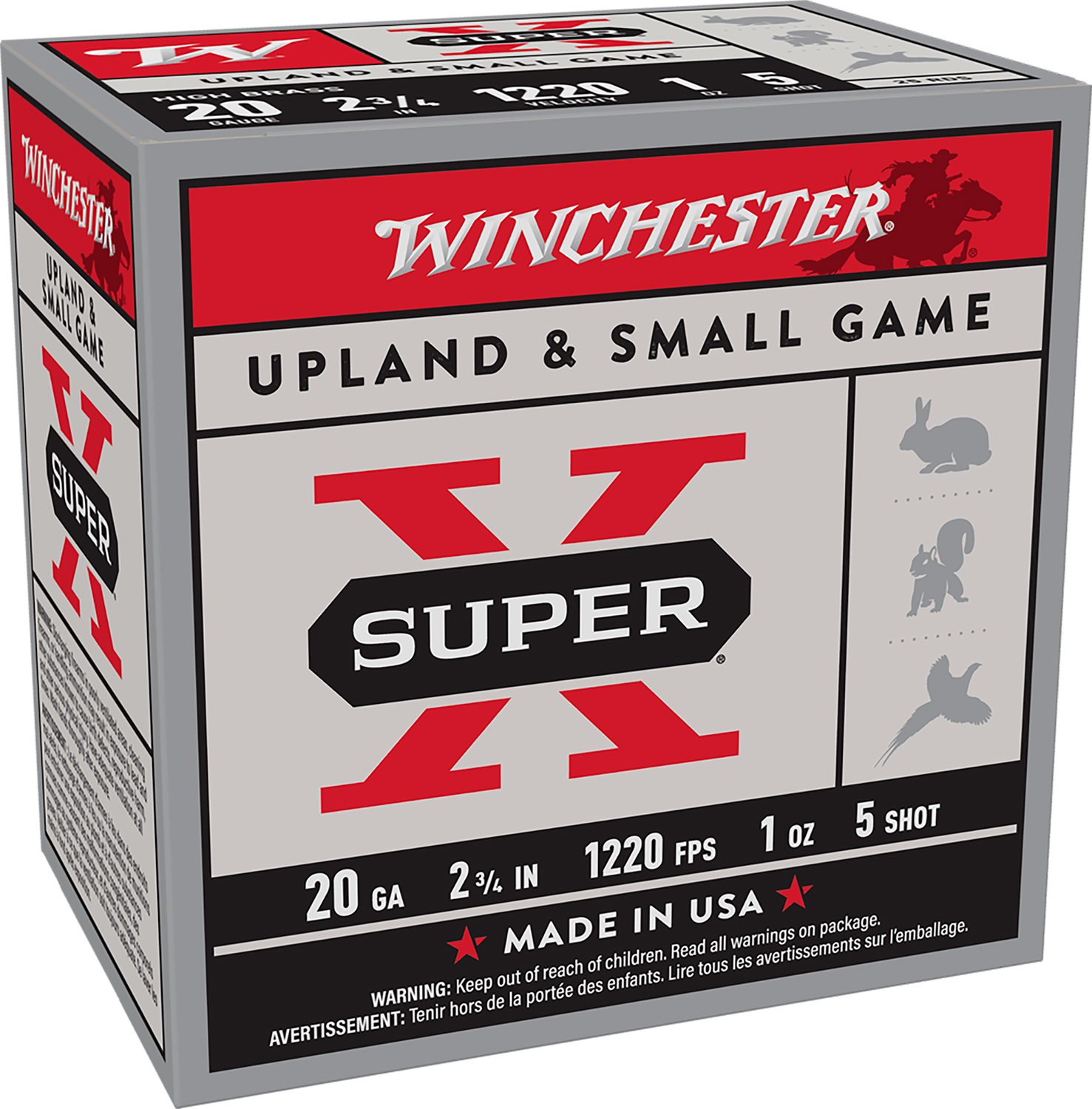 Winchester Ammo X205 Super X Heavy Game Load High Brass 20Gauge 2.75" 1oz 5Shot 25 Per Box/10 Case