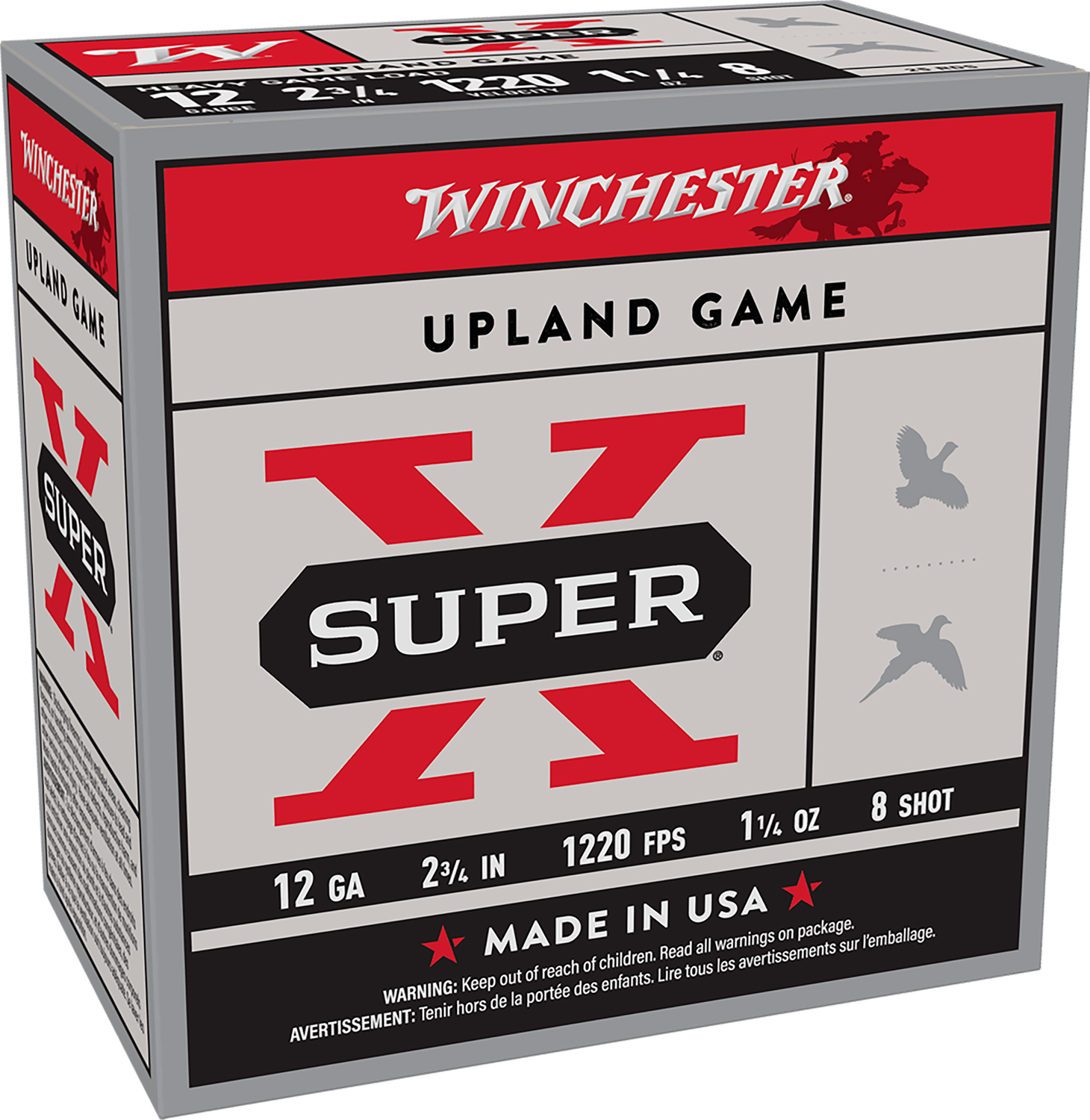 Winchester Ammo XU12SP8 Super X Heavy Game Load 12Gauge 2.75" 1 1/4oz 8Shot 25 Per Box/10 Case