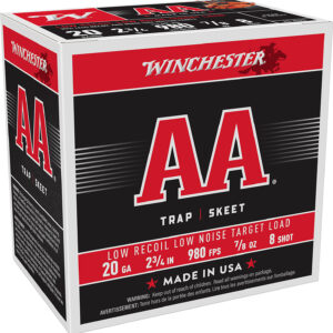 Winchester Ammo AA20FL8 AA Low Recoil 20Gauge 2.75" 7/8oz 8Shot 25 Per Box/10 Case