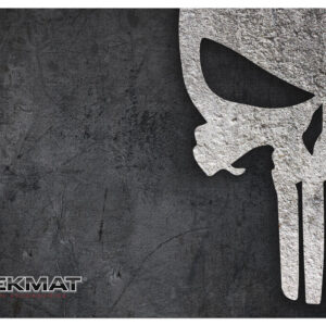 TekMat TEKR17PUNISHER Punisher Grunge Cleaning Mat Black/White Rubber 11"x17" Punisher Skull