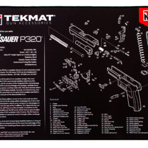 TekMat TEKR20SIGP320 Sig Sauer P320 Ultra 20 Cleaning Mat Black/White Rubber 15"x20" Sig P320 Parts Diagram