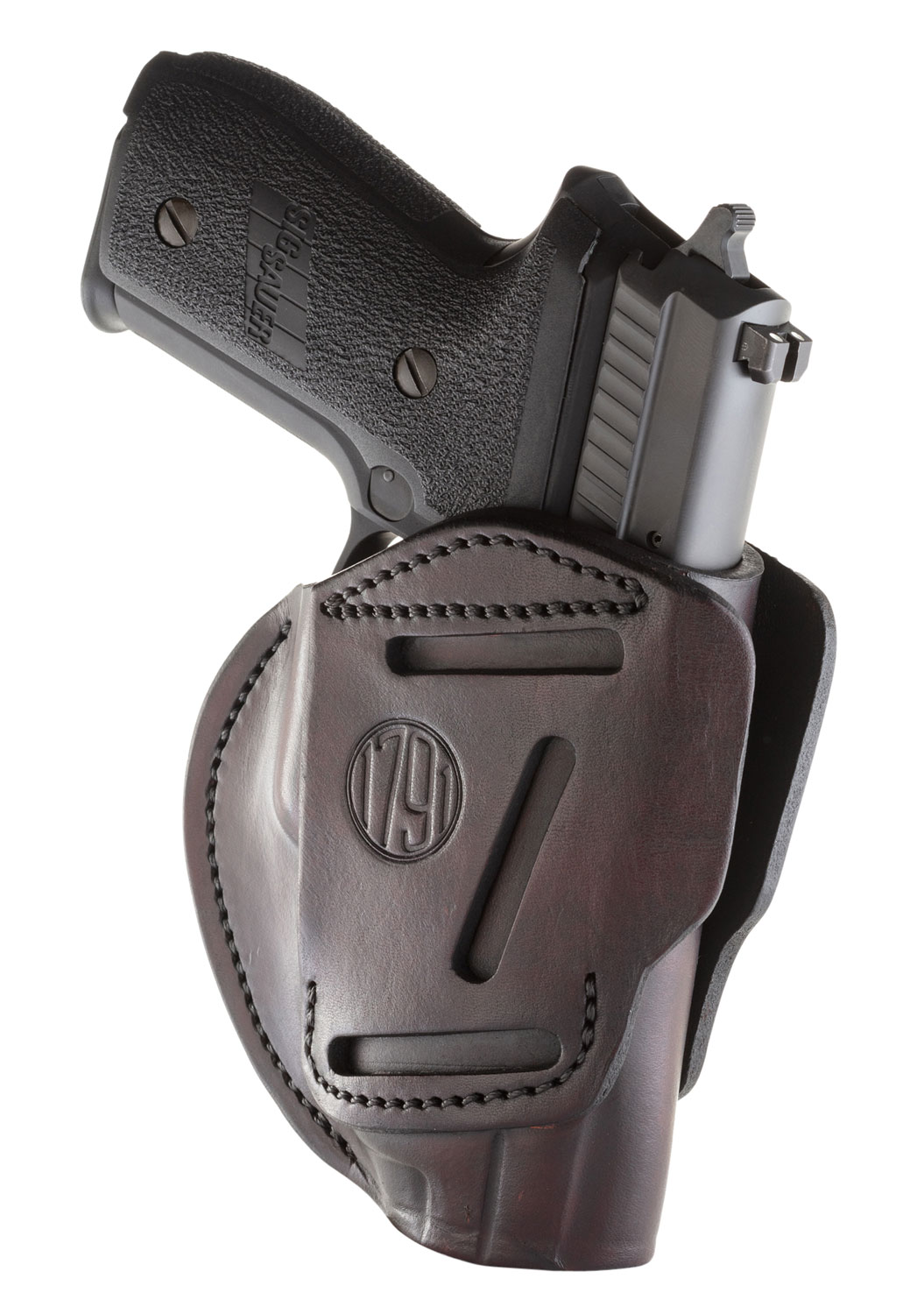 1791 Gunleather 3WH5SBRA 3-Way IWB/OWB Size 05 Signature Brown Leather Belt Loop Compatible w/ Glock 17 Compatible w/ Springfield XD Compatible w/ S&W M&P Compatible w/ HK VP9 Ambidextrous Hand