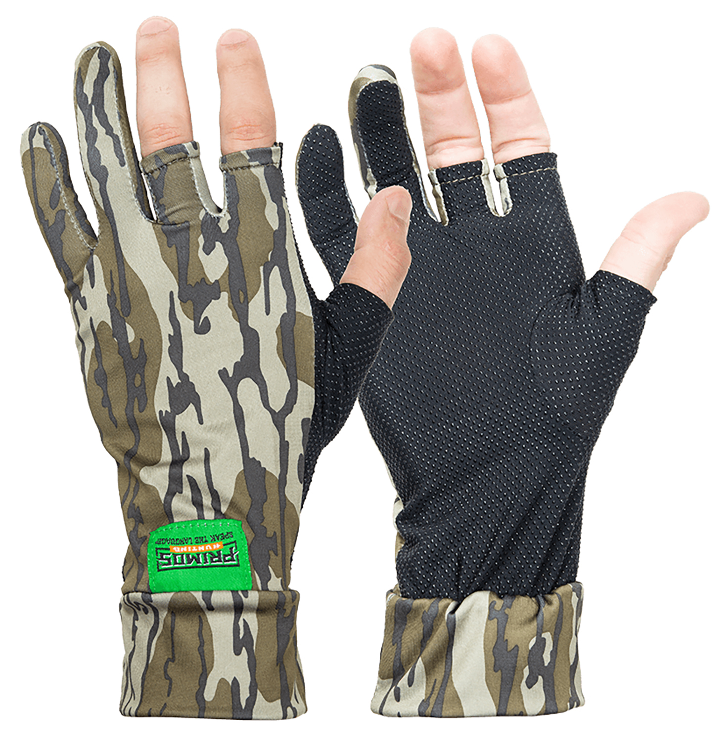 Primos PS6681 Stretch Fit Mossy Oak Original BottomLand Fingerless Neoprene OSFA