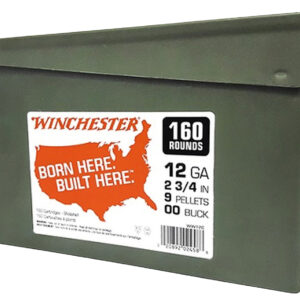 Winchester Ammo WW12C USA  12Gauge 2.75" 9Pellets 00Buck Shot 160rds/2 Case *Ammo Can