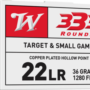 Winchester Ammo 22LR333HP USA 22LR 36gr Copper Plated Hollow Point 333 Per Box/10 Case
