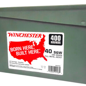 Winchester Ammo WW40C USA Ammo Can 40S&W 165gr Full Metal Jacket Truncated Cone 400 Per Box/2 Case