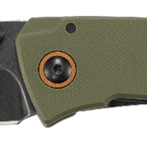 CRKT 2520 Tuna  3.22" Folding Plain Stonewashed 8Cr14MoV SS Blade Black/Green G10/SS Handle Includes Pocket Clip