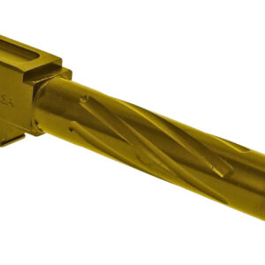 Rival Arms RA20G102E Precision V1 Match Grade 9mm Luger Compatible w/Glock 17 Gen3-4, 4.49" Fluted Threaded Gold PVD Stainless Steel