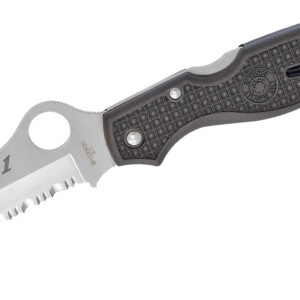 Spyderco C89SBK Atlantic Salt  3.69" Folding Sheepsfoot Serrated H1 Steel Blade Black Molded FRN Handle Includes Pocket Clip