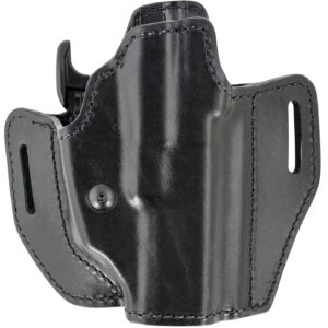 Bianchi 58351 Allusion Assent Pro-Fit OWB Size 13 Black Leather Belt Slide Compatible w/Springfield XDS/Ruger American Pistol/Glock 17/22 Belt Up to 1.50" Wide Right Hand