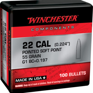 Winchester Ammo WB223SP55X Centerfire Rifle 223Rem 55gr Pointed Soft Point 100 Per Box/10 Case