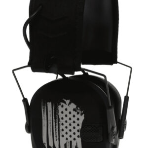 Walker's WPRSEMFSFLG Razor Slim Electronic Freedom Muff 23 dB Over the Head Black w/Distressed U.S Flag Polymer