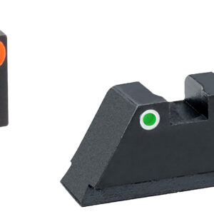 AmeriGlo GL331 Optic Compatible Sight Set for Glock XL Tall Green Tritium Orange Outline Front Sight-Green Tritium White Outline Rear Sight