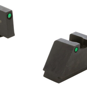 AmeriGlo GL815 Optic Compatible Sight Set for Glock 3XL Tall Green Tritium Black Outline Front Sight-Green Tritium Black Outline Rear Sight