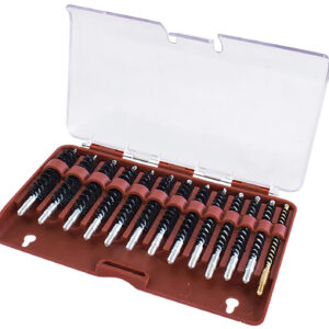 Tipton 615333 Bore Brush Set .17-.45 Cal Rifle Firearm 8-32/5-40 Thread Stainless Steel Nylon Bristles Bronze Includes Storage Box