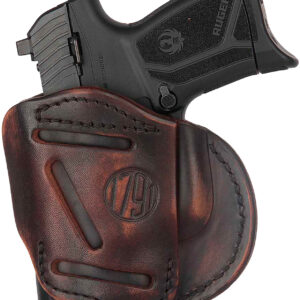 1791 Gunleather 4WH4VTGR 4-Way IWB/OWB 04 Vintage Leather Belt Clip Compatible w/Springfield XDS/Springfield XD/Glock 26/S&W M&P Shield Plus