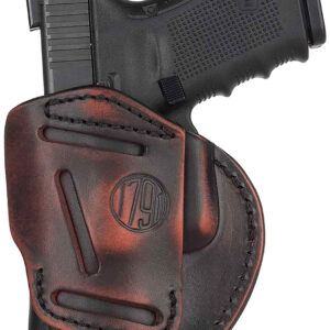 1791 Gunleather 4WH5VTGR 4-Way IWB/OWB Size 05 Vintage Leather Belt Clip Compatible w/Glock 17/Springfield XD/S&W M&P/HK VP9 Right Hand