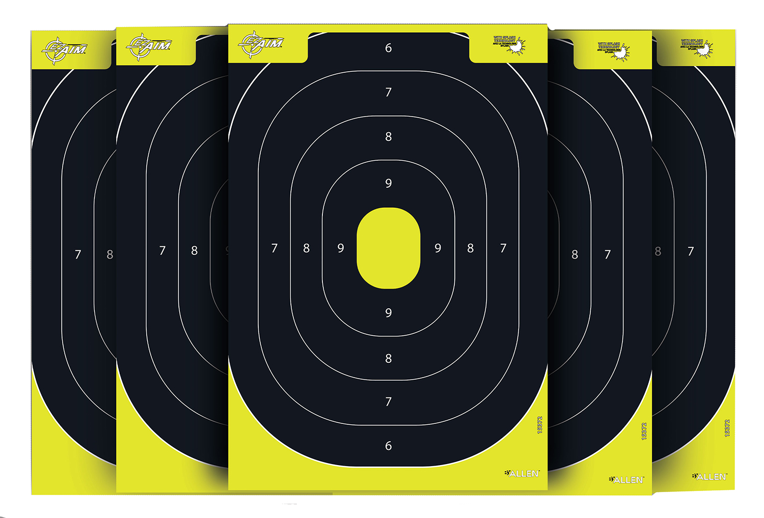 EZ-Aim 1537230 Splash Reactive IPSC Silhouette Paper Hanging 12.50" W X 18.25" H Chartreuse/Black 30 Per Pkg