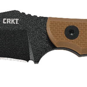 CRKT 2083 Ramadi  4.37" Fixed Plain Black Matte Baked-On Anti Rust SK-5 Steel Blade/Coyote Textured G10 Handle Includes Sheath