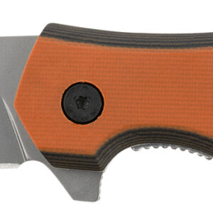 CRKT 2372 Fawkes  2.74" Folding Clip Point Plain Bead Blasted 4116 Stainless Steel Blade/ Black/Orange G10 Handle Includes Pocket Clip