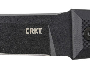 CRKT 2927 HZ6 6.50" Fixed Plain Black Matte Baked-On Anti Rust SK-5 Steel Blade/Black w/Carved X's G10 Handle Includes Sheath