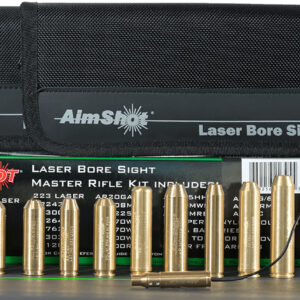AimShot Master Kit Multi-Caliber Bore Sight with Green 532nM Laser & Uses 2 AAA Batteries for Rifles (Batteries Not Included)