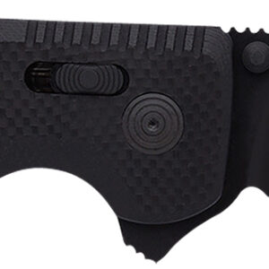 S.O.G SOG12380341 SOG-TAC XR 3.39" Folding Clip Point Part Serrated Black TiNi Cryo D2 Steel Blade Blackout G10 Handle Includes Pocket Clip