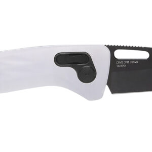 S.O.G SOG12730557 One-Zero XR 3.10" Folding Plain Black Chrome Cryo CPM S35VN Steel Blade/ White Sculpted Aluminum Handle