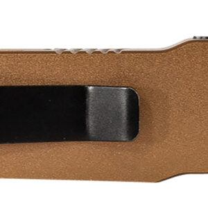 Templar Knife MAAB321 Premium LW Slim 8.09" OTF Drop Point Plain Black Oxide Stonewashed Powdered D2 Steel Blade, 4.93" Bronze Anodized Aluminum Handle