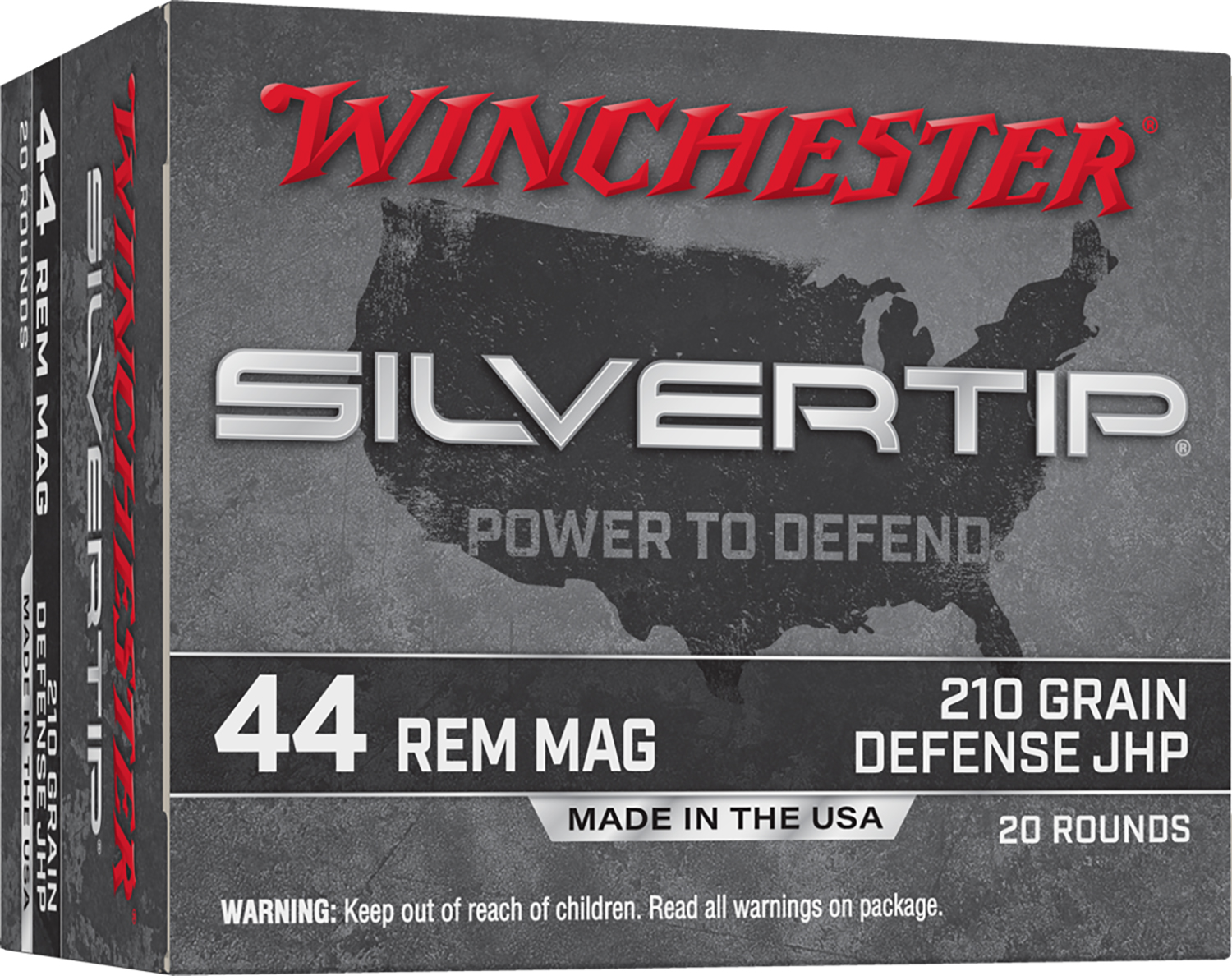 Winchester Ammo W44MST Silvertip 44RemMag 210gr Jacketed Hollow Point 20 Per Box/10 Case