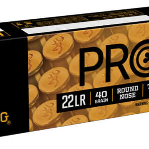 Browning Ammo B194122101 Pro22 22LR 40gr Lead Round Nose 100 Per Box/20 Case