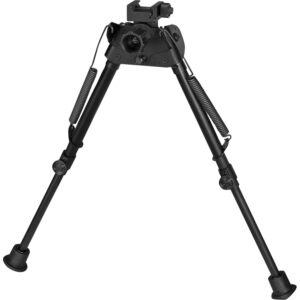 Harris Bipods S-LP Swivel L Picatinny, 9-13", Black Steel/Aluminum, Rubber Feet