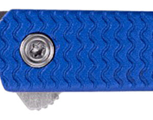 CRKT 7083 CEO Microflipper Micro 2.21" Flipper Sheepsfoot Plain Satin 12C27 Sandvik Blade, Blue Textured w/Silver Liner & Accents Aluminum Handle, Includes Pocket Clip